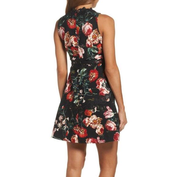 Chelsea28 Black Foxie Floral Fit & Flare Dress - Picture 2 of 10